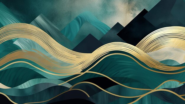 装飾的な mramor デザインのビンテージ ポスター ロイヤル エレガントな招待状カバー デザイン テンプレート ブルー ゴールデン ステージ賞の背景抽象アート デザイン