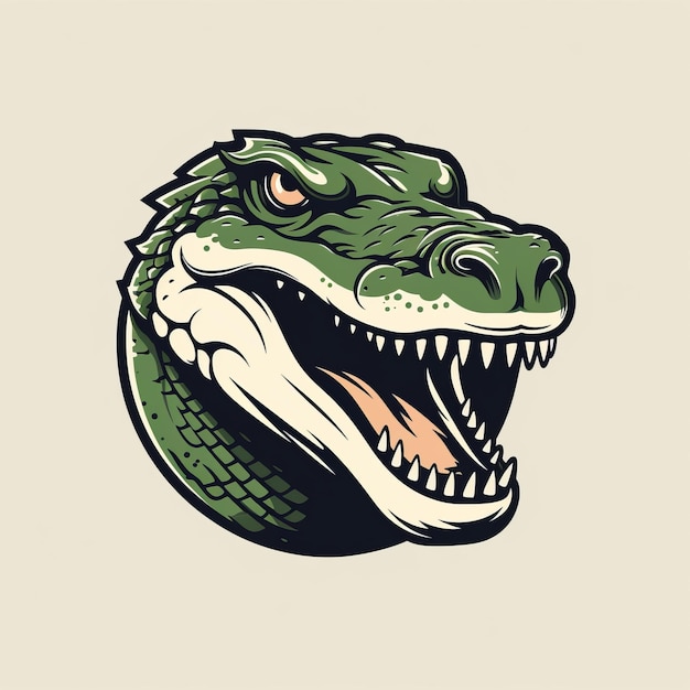 Vintage Poster Style Crocodile Logo Graphic Design