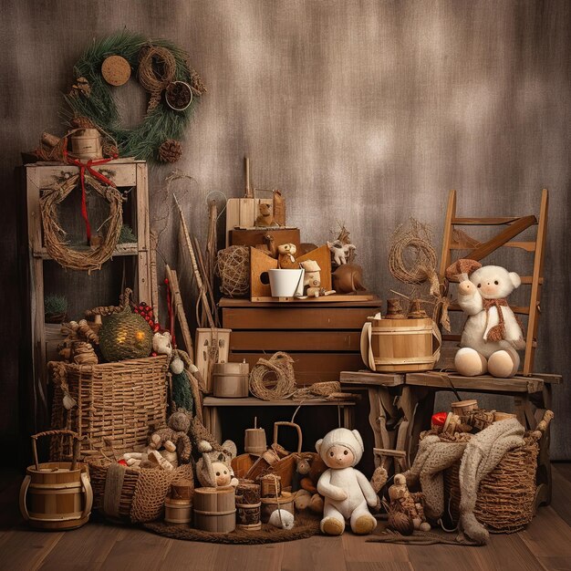 Vintage props and decor background