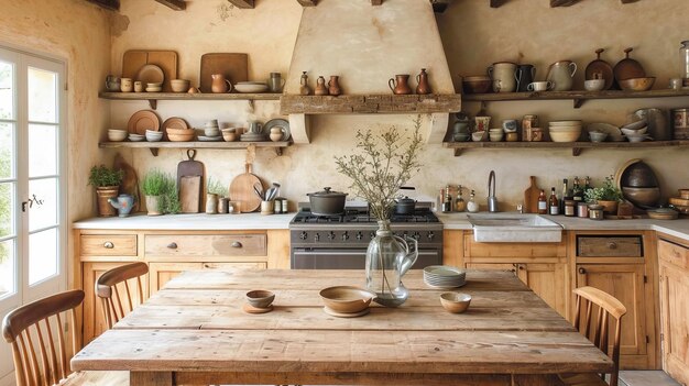 Vintage Provence keuken landelijke eetruimte