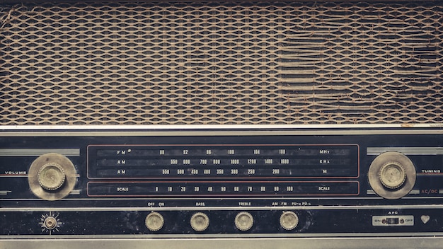 Vintage Radio Music Player Panel