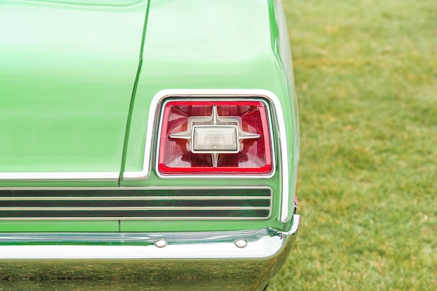 Photo vintage rear taillight on a classic automobile