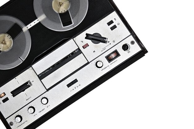 Vintage reel to reel tape recorder isolated