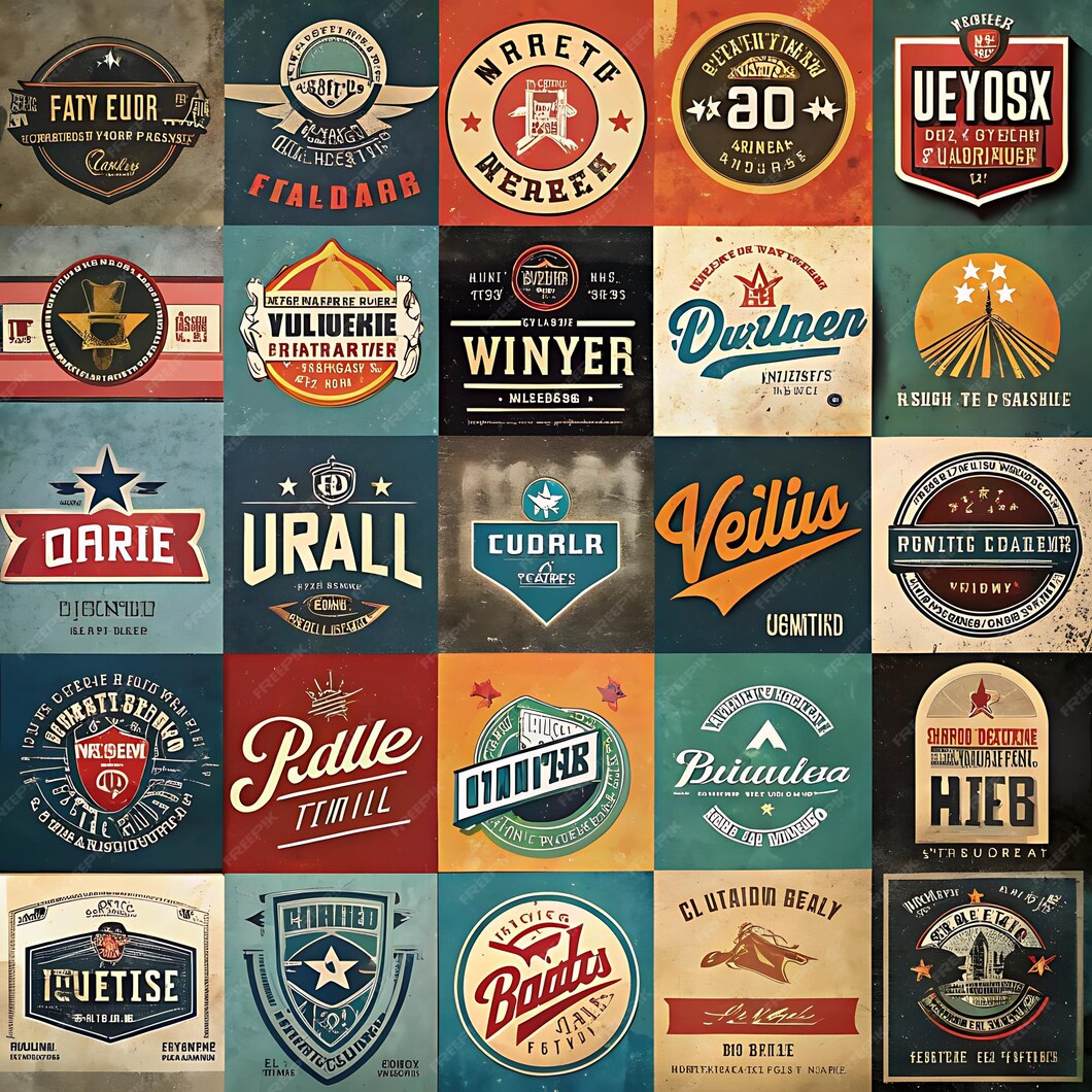 Vintage retro badges with old symbols logos and badges hipster