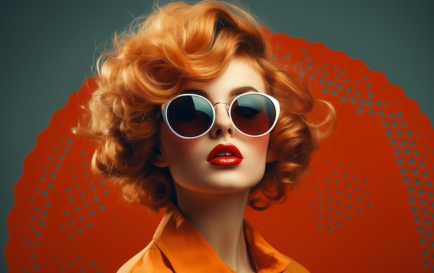 Foto vintage retro hipster chique model vrouw ai