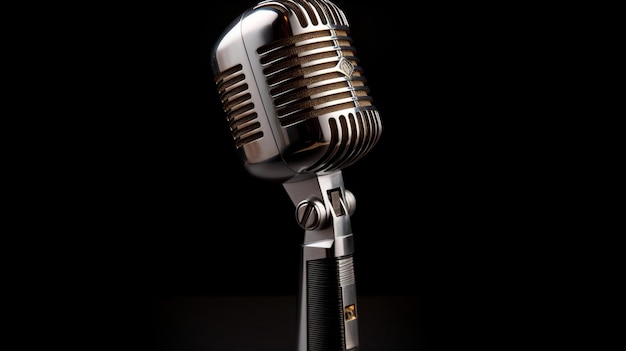 Vintage Retro Microphone for Live Podcasts and Broadcasts