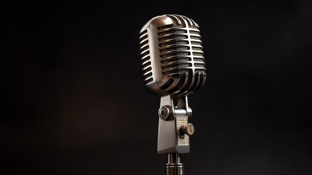 Vintage Retro Microphone for Live Podcasts and Broadcasts