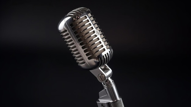 Vintage Retro Microphone for Live Podcasts and Broadcasts