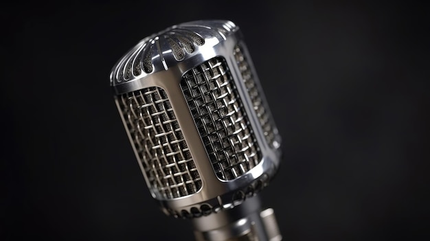 Vintage Retro Microphone for Live Podcasts and Broadcasts