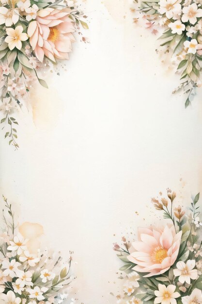 Foto vintage retro papier achtergrond met witte bloemen