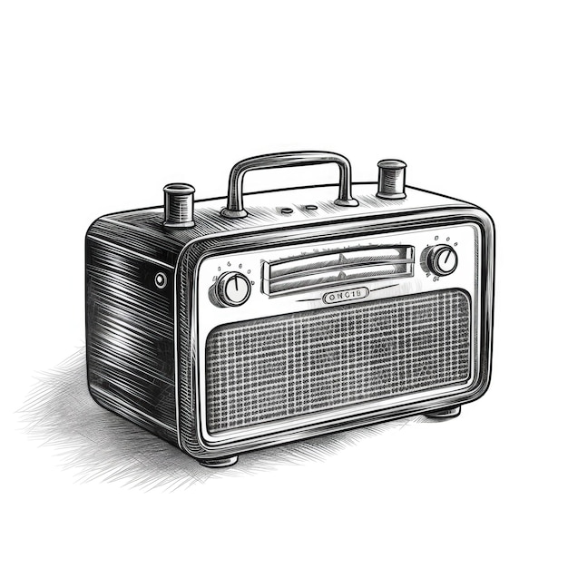 Vintage retro radio ai generated