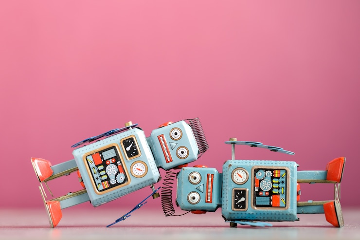 Photo vintage retro robot tin toy