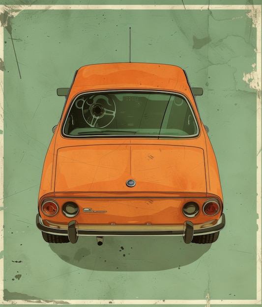 Vintage retro style car poster banner poster with American old cars