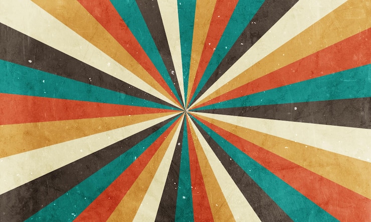 Foto vintage retro swirl wave zon barstte achtergrond