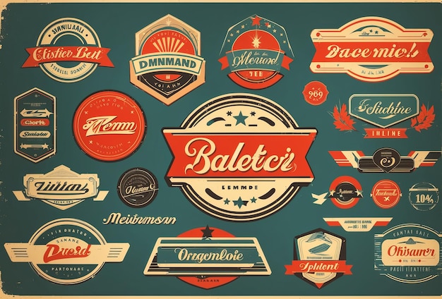 Photo vintage retro vector logo for banner