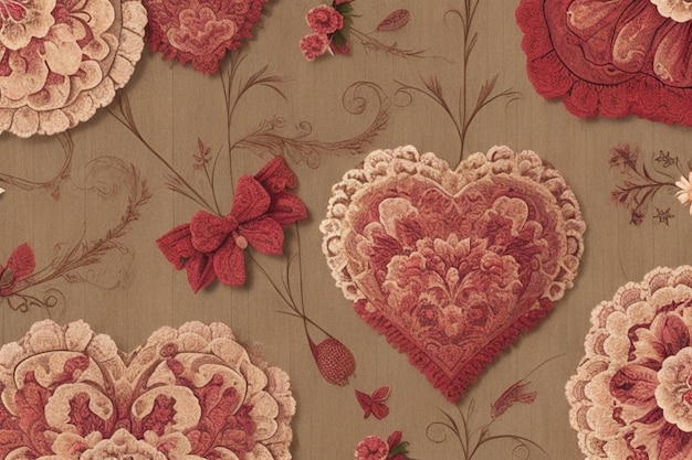 Photo vintage romance seamless pattern