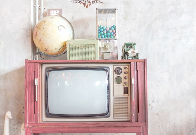 vintage room, retro interior car model on top table. public location. 