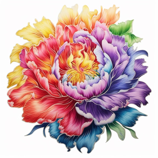 a vintage rose flowers peony illustration