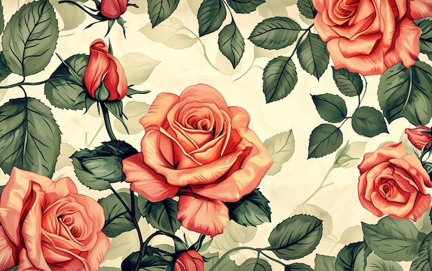 Photo vintage roses background