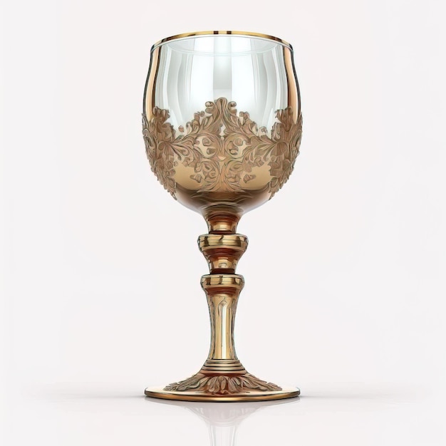 Vintage royal wine beer glass from bronze and gold