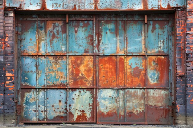 Vintage Rusty Metal Wall with Peeling Paint Texture for Industrial Grunge Backgrounds