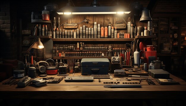 Vintage Salon Tools on a wooden table