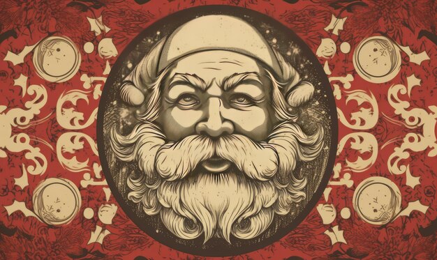 Vintage Santa Claus featured on festive Christmas ornament Creating using generative AI tools