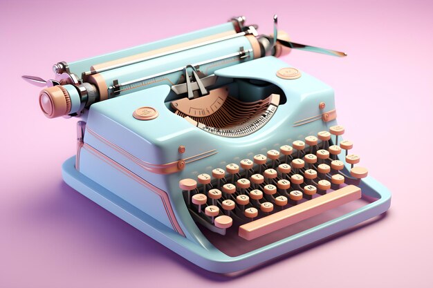 Vintage Schrijfmachine 3D Render