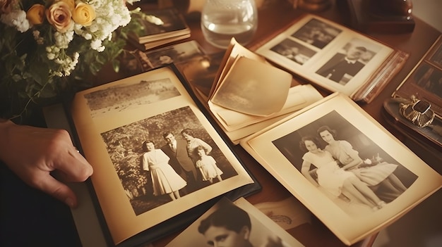 A vintage scrapbook capturing cherished moments