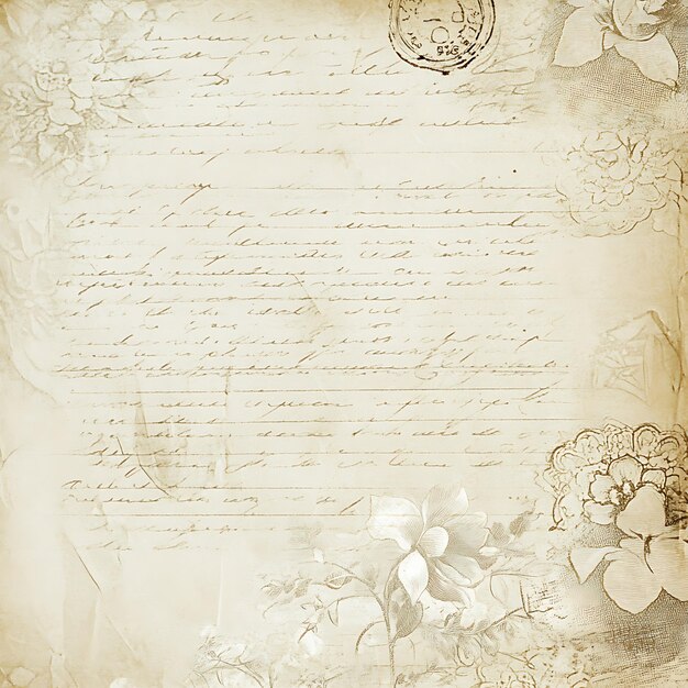 Vintage Script Background with Lace and Stamps | Premium AI-generated image