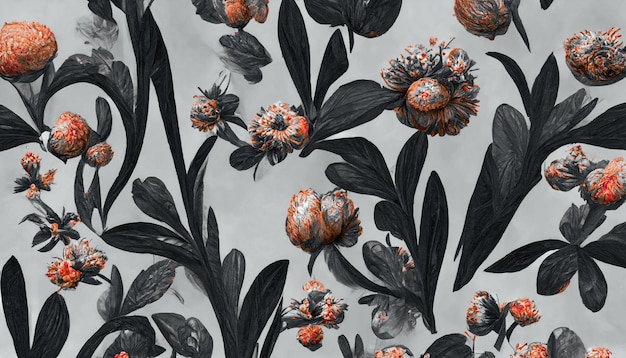 Vintage seamless flowers pattern