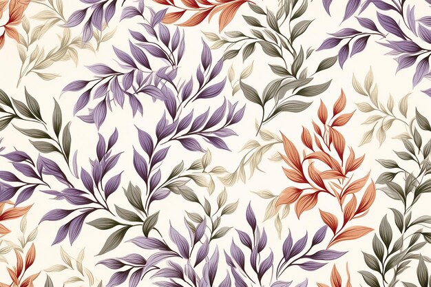 Photo vintage seamless leaves pattern wallpaper