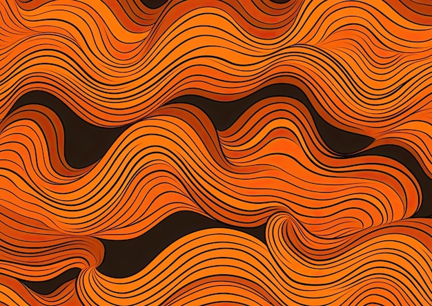 Photo a vintage seamless orange wave pattern in the style of benin art