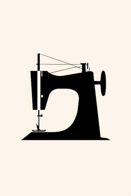 写真 ミニマリストのベクトルイラストのスタイルのヴィンテージの縫製機