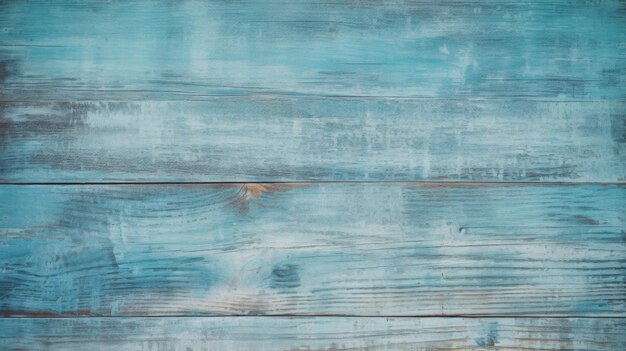 Vintage shabby beach wood background Old blue color wooden plank