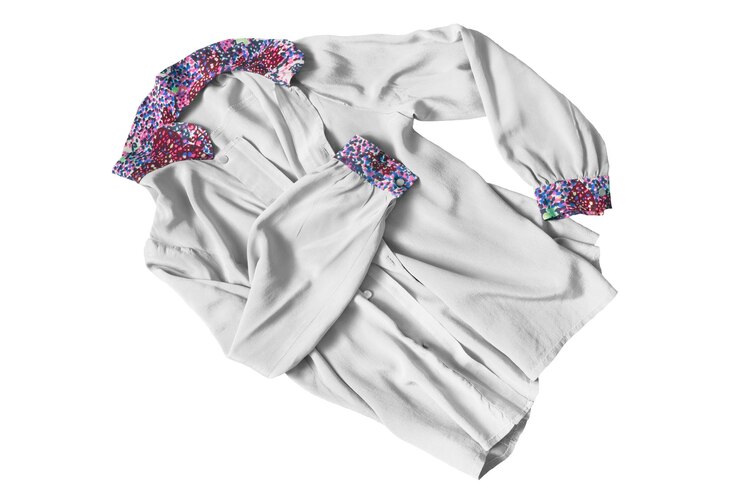 Photo vintage silk blouse isolated
