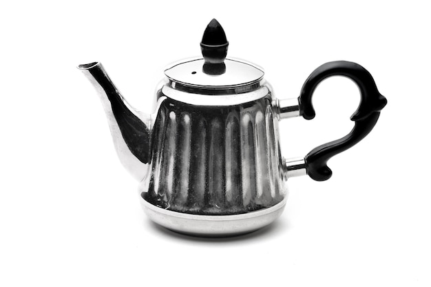 Vintage silver teapot isolated