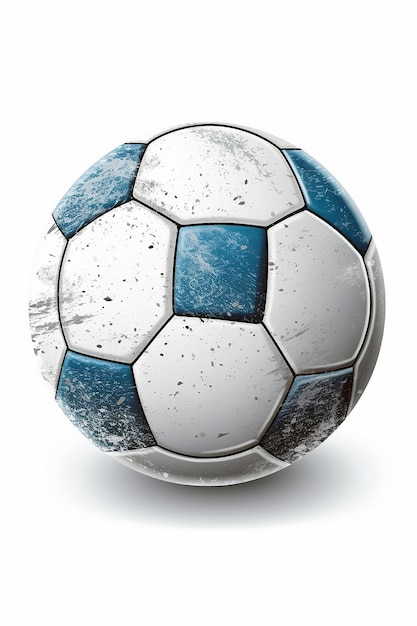 Фото Старый футбольный мяч с ультрадетальными деталями