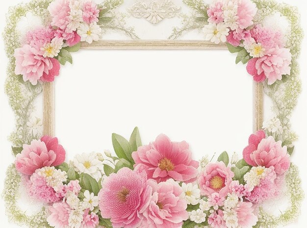 Premium AI Image | Vintage spring floral frame