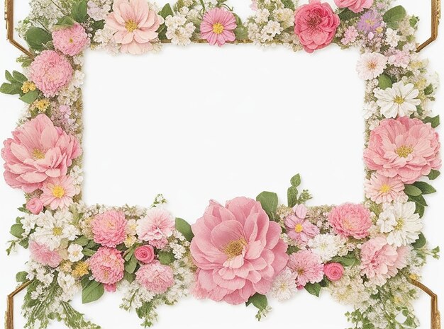 Vintage spring floral frame