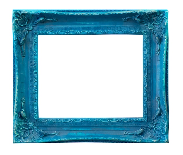 Foto vintage stijl blauw gekleurd frame geïsoleerd op wit