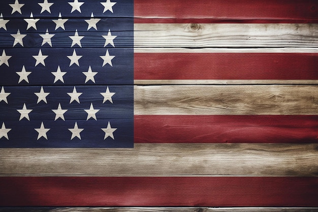 Foto vintage stijl usa vlag op rustic hout