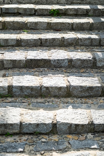 Vintage stone steps close up