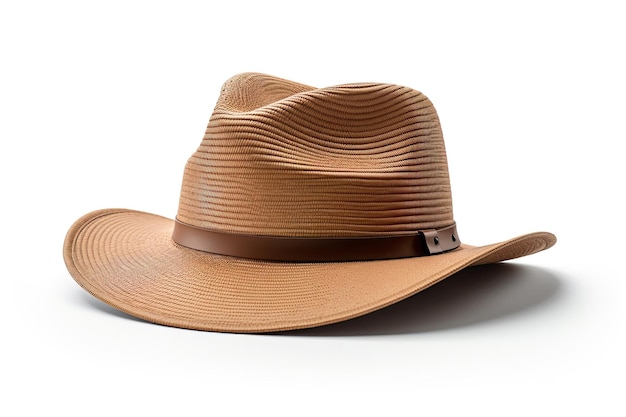 Vintage straw hat isolated on white background