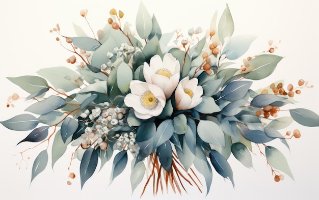 Vintage Style Floral Watercolor