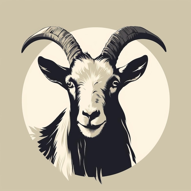 Photo vintage style goat head vector illustration