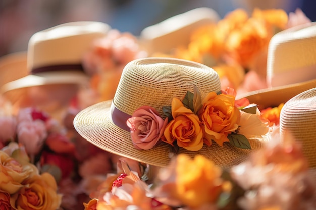 vintage style hats with flowers