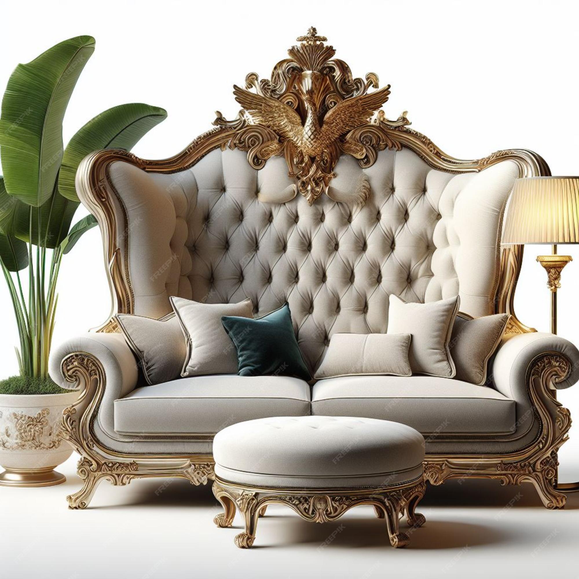Premium Photo Vintage style royal classic furniture set on a white