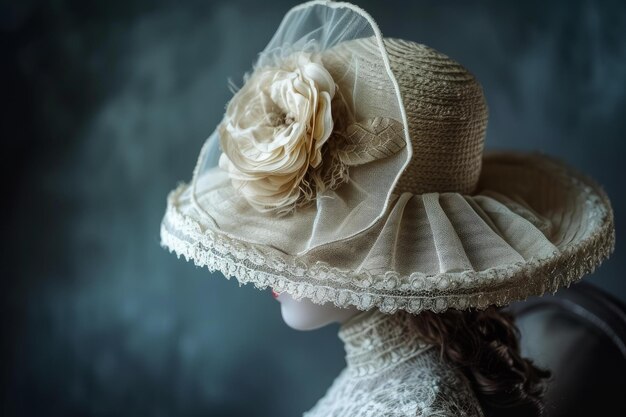 Photo vintage style woman with elegant hat