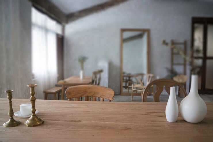 Vintage style of wooden dinning furniture set